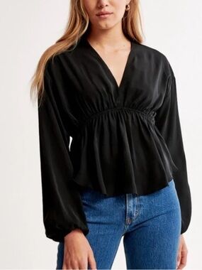 Abercrombie Black Peplum Blouse
